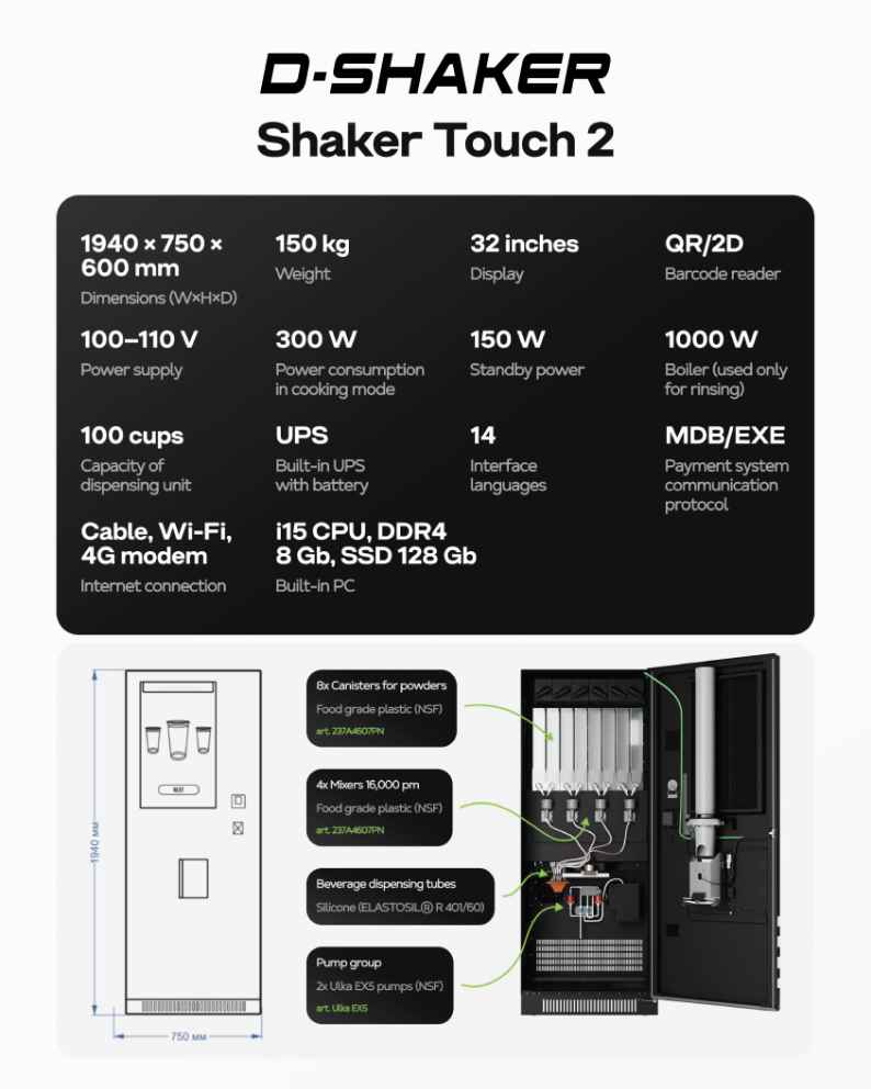 D-Shaker technical specifications